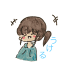 水色パーカー女子の日常（個別スタンプ：2）