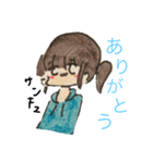 水色パーカー女子の日常（個別スタンプ：3）