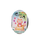 ゆる字で勇気づけのパステルアートNiko（個別スタンプ：6）