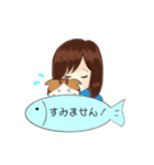 いつも一緒♪（茶トラ白猫）（個別スタンプ：5）