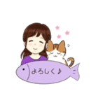 いつも一緒♪（茶トラ白猫）（個別スタンプ：6）