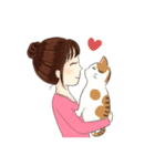 いつも一緒♪（茶トラ白猫）（個別スタンプ：13）