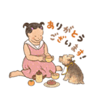 チロと女の子（個別スタンプ：1）