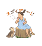 チロと女の子（個別スタンプ：9）