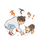 チロと女の子（個別スタンプ：13）