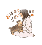 チロと女の子（個別スタンプ：19）