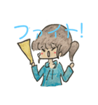 水色パーカー女子の日常2（個別スタンプ：1）