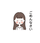 可愛い女の子 茶髪（個別スタンプ：11）