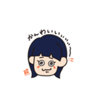溶けたオン眉ちゃん（個別スタンプ：24）