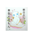 猫と花のスタンプ（個別スタンプ：5）