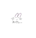 かわいい線画ウサギ（個別スタンプ：2）