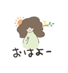 ブロッコリーヘアーの女の子（個別スタンプ：1）