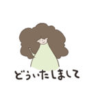 ブロッコリーヘアーの女の子（個別スタンプ：5）