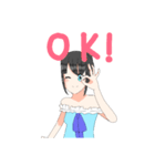ポニテちゃん（肩出しワンピ）（個別スタンプ：4）