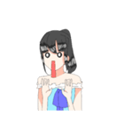 ポニテちゃん（肩出しワンピ）（個別スタンプ：9）