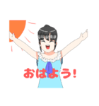 ポニテちゃん（肩出しワンピ）（個別スタンプ：15）