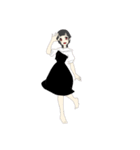 白黒系女子（個別スタンプ：5）