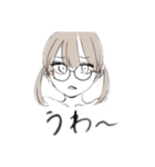 心の声が出ているメガネっ娘（個別スタンプ：6）