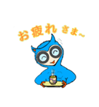お茶目な青いフクロウ : 第2弾（個別スタンプ：16）