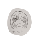 女の子 いろんな表情スタンプ（個別スタンプ：4）
