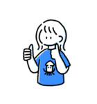 素朴でかわいい女の子と猫のスタンプ（個別スタンプ：9）