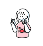 素朴でかわいい女の子と猫のスタンプ（個別スタンプ：10）