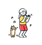 素朴でかわいい女の子と猫のスタンプ（個別スタンプ：11）