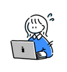 素朴でかわいい女の子と猫のスタンプ（個別スタンプ：14）