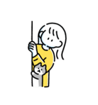 素朴でかわいい女の子と猫のスタンプ（個別スタンプ：15）