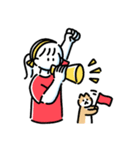 素朴でかわいい女の子と猫のスタンプ（個別スタンプ：16）