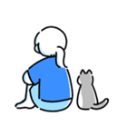 素朴でかわいい女の子と猫のスタンプ（個別スタンプ：17）