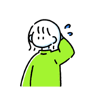 素朴でかわいい女の子と猫のスタンプ（個別スタンプ：18）