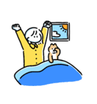 素朴でかわいい女の子と猫のスタンプ（個別スタンプ：19）