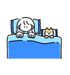 素朴でかわいい女の子と猫のスタンプ（個別スタンプ：20）