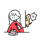 素朴でかわいい女の子と猫のスタンプ（個別スタンプ：23）
