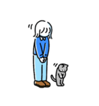 素朴でかわいい女の子と猫のスタンプ（個別スタンプ：26）