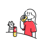素朴でかわいい女の子と猫のスタンプ（個別スタンプ：30）