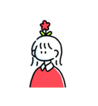素朴でかわいい女の子と猫のスタンプ（個別スタンプ：31）