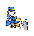 素朴でかわいい女の子と猫のスタンプ（個別スタンプ：33）