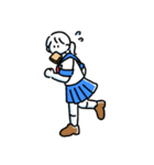 素朴でかわいい女の子と猫のスタンプ（個別スタンプ：35）