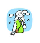 素朴でかわいい女の子と猫のスタンプ（個別スタンプ：36）