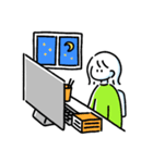 素朴でかわいい女の子と猫のスタンプ（個別スタンプ：40）