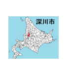 北海道の市町村地図 その2（個別スタンプ：12）