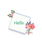 花とカードの英語スタンプ（個別スタンプ：3）