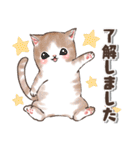 ねこの敬語 水彩風（個別スタンプ：15）