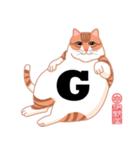 手話指文字・点字アート 英語（ネコ）（個別スタンプ：7）