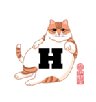 手話指文字・点字アート 英語（ネコ）（個別スタンプ：8）