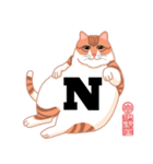 手話指文字・点字アート 英語（ネコ）（個別スタンプ：14）