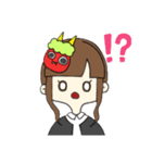 よく使える！鬼のお面をつけた女の子（個別スタンプ：28）