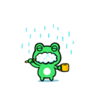 動く 雨の日のかえる（個別スタンプ：11）